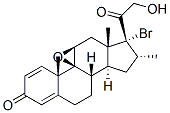 17-bromo-9beta,11beta-epoxy-21-hydroxy-16alpha-methylpregna-1,4-diene-3,20-dione Struktur