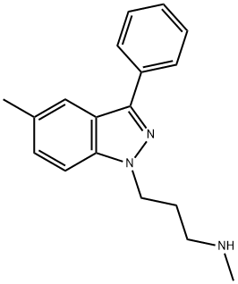 1-(3-(methylamino)-propyl)-5-methyl-3-phenyl-1H-indazole Struktur