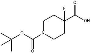 1-BOC-4-FLUORO-4-PIPERIDINECARBOXYLIC ACID Struktur