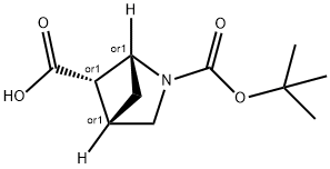 RaceMic 2-aza-bicyclo[2.1.1]hexane-2,5-dicarboxylic acid 2-tert-butyl ester Struktur