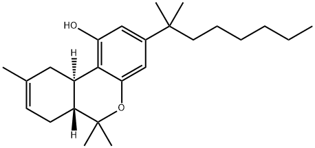 (6aR,10aR)-3-(1,1-Dimethylheptyl)-6,6,9-trimethyl-6a,7,10,10a-tetrahydro-6H-dibenzo[b,d]pyran-1-ol Struktur