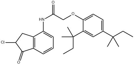 2-Chloro-4-[2,4-di(tert-pentyl)phenoxyacetylamino]-1-indanone Struktur