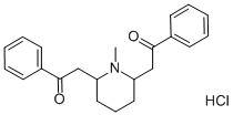 cis-2,2'-(1-methylpiperidine-2,6-diyl)bis[1-phenylethan-1-one] hydrochloride  Struktur