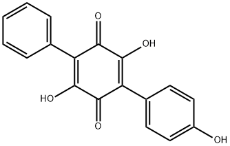 2,5-Dihydroxy-3-(4-hydroxyphenyl)-6-phenyl-1,4-benzoquinone Struktur