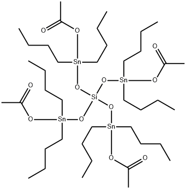 tetrakis(acetoxydibutylstannyloxy)silane Struktur