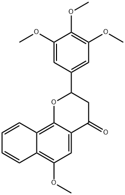 4H-NAPHTHO[1,2-B]PYRAN-4-ONE, 2,3-DIHYDRO-6-METHOXY-2-(3,4,5-TRIMETHOXYPHENYL)- Struktur