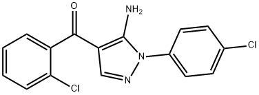 (5-AMINO-1-(4-CHLOROPHENYL)-1H-PYRAZOL-4-YL)(2-CHLOROPHENYL)METHANONE Struktur