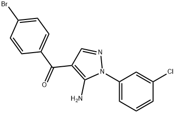 (5-AMINO-1-(3-CHLOROPHENYL)-1H-PYRAZOL-4-YL)(4-BROMOPHENYL)METHANONE Struktur