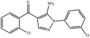 (5-AMINO-1-(3-CHLOROPHENYL)-1H-PYRAZOL-4-YL)(2-CHLOROPHENYL)METHANONE Struktur