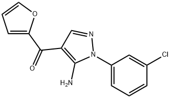 (5-AMINO-1-(3-CHLOROPHENYL)-1H-PYRAZOL-4-YL)(FURAN-2-YL)METHANONE Struktur