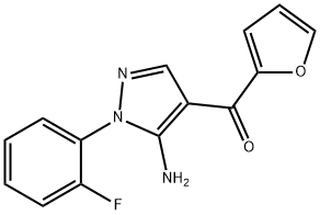 (5-AMINO-1-(2-FLUOROPHENYL)-1H-PYRAZOL-4-YL)(FURAN-2-YL)METHANONE Struktur