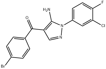 (5-AMINO-1-(3-CHLORO-4-FLUOROPHENYL)-1H-PYRAZOL-4-YL)(4-BROMOPHENYL)METHANONE Struktur