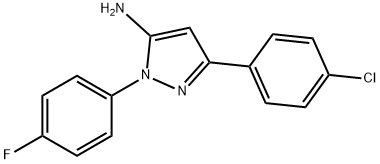 3-(4-Chlorophenyl)-1-(4-fluorophenyl)-1H-pyrazol-5-ylamine Struktur