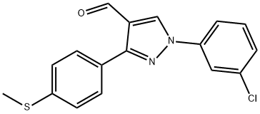 1-(3-CHLOROPHENYL)-3-(4-(METHYLTHIO)PHENYL)-1H-PYRAZOLE-4-CARBALDEHYDE Struktur