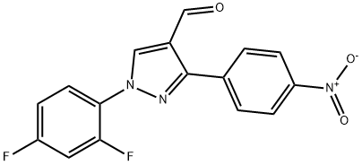 1-(2,4-DIFLUOROPHENYL)-3-(4-NITROPHENYL)-1H-PYRAZOLE-4-CARBALDEHYDE Struktur