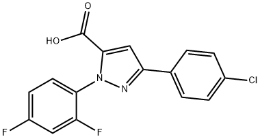 3-(4-CHLOROPHENYL)-1-(2,4-DIFLUOROPHENYL)-1H-PYRAZOLE-5-CARBOXYLIC ACID Struktur