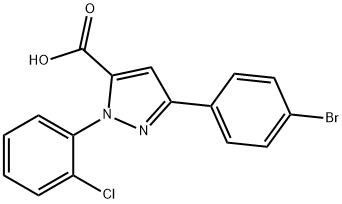 3-(4-BROMOPHENYL)-1-(2-CHLOROPHENYL)-1H-PYRAZOLE-5-CARBOXYLIC ACID Struktur