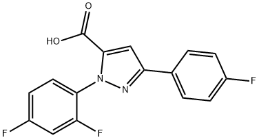 1-(2,4-DIFLUOROPHENYL)-3-(4-FLUOROPHENYL)-1H-PYRAZOLE-5-CARBOXYLIC ACID Struktur