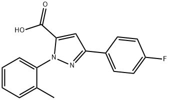 3-(4-FLUOROPHENYL)-1-O-TOLYL-1H-PYRAZOLE-5-CARBOXYLIC ACID Struktur