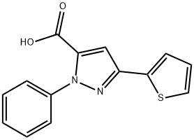 2-PHENYL-5-THIOPHEN-2-YL-2H-PYRAZOLE-3-CARBOXYLICACID Struktur