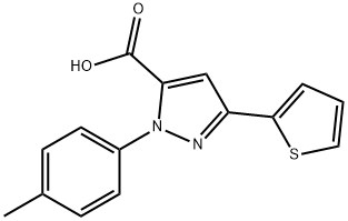 5-THIOPHEN-2-YL-2-P-TOLYL-2H-PYRAZOLE-3-CARBOXYLICACID Struktur