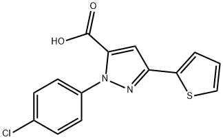 1-(4-CHLOROPHENYL)-3-(THIOPHEN-2-YL)-1H-PYRAZOLE-5-CARBOXYLIC ACID Struktur