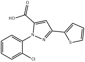 1-(2-CHLOROPHENYL)-3-(THIOPHEN-2-YL)-1H-PYRAZOLE-5-CARBOXYLIC ACID Struktur