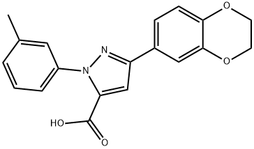 3-(2,3-DIHYDROBENZO[B][1,4]DIOXIN-7-YL)-1-M-TOLYL-1H-PYRAZOLE-5-CARBOXYLIC ACID Struktur