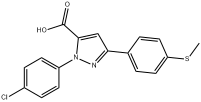 2-(4-CHLORO-PHENYL)-5-(4-METHYLSULFANYL-PHENYL)-2H-PYRAZOLE-3-CARBOXYLIC ACID Struktur