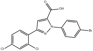 1-(4-BROMOPHENYL)-3-(2,4-DICHLOROPHENYL)-1H-PYRAZOLE-5-CARBOXYLIC ACID Struktur