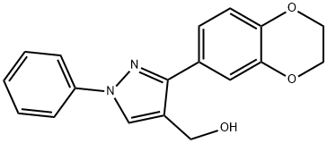 (3-(2,3-DIHYDROBENZO[B][1,4]DIOXIN-7-YL)-1-PHENYL-1H-PYRAZOL-4-YL)METHANOL Struktur