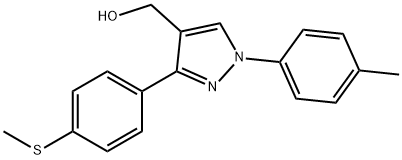 (3-(4-(METHYLTHIO)PHENYL)-1-P-TOLYL-1H-PYRAZOL-4-YL)METHANOL Struktur