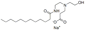 sodium N-(2-hydroxyethyl)-N-[2-[(1-oxododecyl)amino]ethyl]-beta-alaninate Struktur