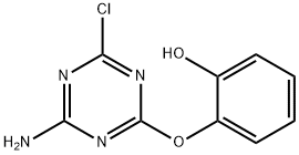 2-[(4-amino-6-chloro-1,3,5-triazin-2-yl)oxy]phenol Struktur