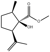 Cyclopentanecarboxylic acid, 1-hydroxy-2-methyl-5-(1-methylethenyl)-, methyl ester, (1R,2R,5R)- (9CI) Struktur