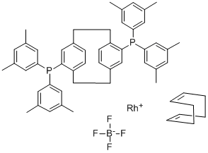 (R)-(-)-4,12-BIS(DI-3,5-XYLYLPHOSPHINO)[2.2]PARACYCLOPHANE(1,5-CYCLOOCTADIENE)RHODIUM(I) TETRAFLUOROBORATE Struktur