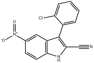 3-(2-Chlorophenyl)-5-nitro-1H-indole-2-carbonitrile Struktur