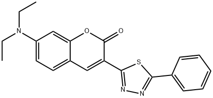 7-(diethylamino)-3-(5-phenyl-1,3,4-thiadiazol-2-yl)-2-benzopyrone Struktur