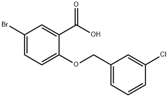 5-溴-2-(3-氯芐基)氧基-苯甲酸, 62176-35-6, 結構式