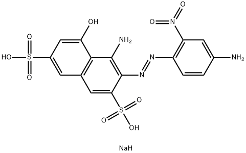 4-Amino-3-[(4-amino-2-nitrophenyl)azo]-5-hydroxy-2,7-naphthalenedisulfonic acid disodium salt Struktur