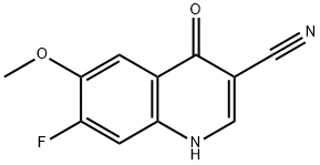 7-FLUORO-6-METHOXY-4-OXO-1,4-DIHYDROQUINOLINE-3-CARBONITRILE Struktur