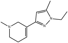 Pyridine, 3-(1-ethyl-5-methyl-1H-pyrazol-3-yl)-1,2,5,6-tetrahydro-1-methyl- (9CI) Struktur