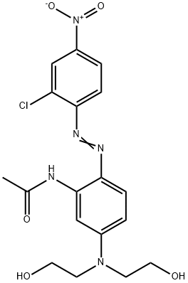 N-[5-[bis(2-hydroxyethyl)amino]-2-[(2-chloro-4-nitrophenyl)azo]phenyl]acetamide  Struktur