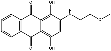 1,4-dihydroxy-2-[(2-methoxyethyl)amino]anthraquinone Struktur