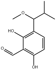 Benzaldehyde, 2,6-dihydroxy-3-(1-methoxy-2-methylpropyl)- (9CI) Struktur