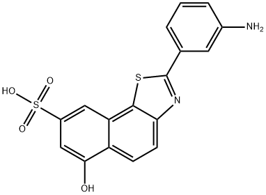 2-(3-aminophenyl)-6-hydroxynaphtho[2,1-d]thiazole-8-sulfonic acid Struktur