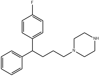 1-[4-(4-fluorophenyl)-4-phenylbutyl]piperazine Struktur