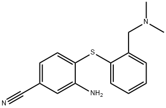 3-AMINO-4-(2-DIMETHYLAMINOMETHYL-PHENYLSULFANYL)-BENZONITRILE Struktur