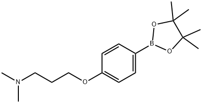 2-{4-[3-(dimethylamino)propoxy]phenyl}-4,4,5,5-tetramethyl-1,3,2-dioxaborolane Struktur