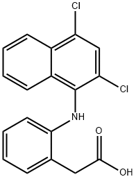 2-[(2,4-Dichloro-1-naphthalenyl)amino]benzeneacetic acid Struktur